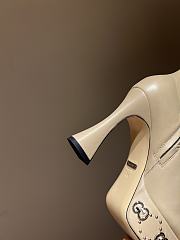 Fortok Gucci Logo-sole 75 Leather Platform Boots Beige - 4