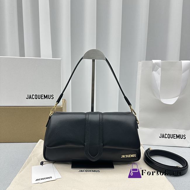 Fortok Jacquemus Le Bambimou Puffed Flap Bag Black 30x14x8cm - 1