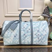 Fortok Louis Vuitton Keepall Bandoulière 50 Monogram Aquagarden Canvas M22570 50x29x23cm - 1