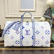 Fortok Louis Vuitton Keepall Bandoulière Travel Bag Blue M10254 50cm - 1