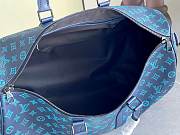 Fortok Louis Vuitton Keepall Bandoulière 50 Monogram Shadow Blue  - 6