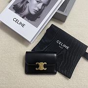 Fortok Celine Triomphe Wallet Black 10.5x7x1cm - 1