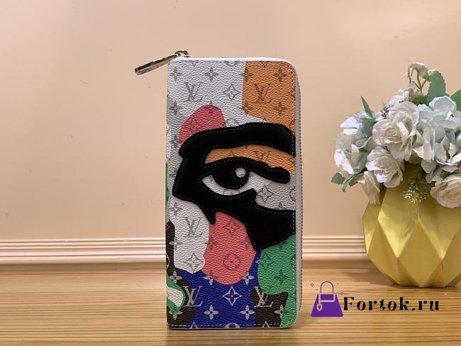 Fortok Louis Vuitton Zippy Vertical White M82590 10x20x2cm - 1