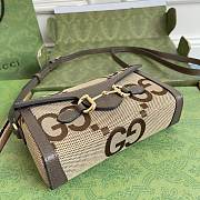 Fortok Gucci Horsebit 1955 Double G Mini Bag Beige 18x12x5cm - 5