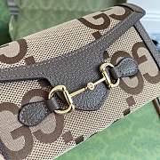Fortok Gucci Horsebit 1955 Double G Mini Bag Beige 18x12x5cm - 3
