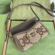 Fortok Gucci Horsebit 1955 Double G Mini Bag Beige 18x12x5cm - 4