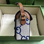 Fortok Gucci Horsebit 1955 Double G Mini Bag Beige and Blue 18x12x5cm - 6