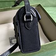 Fortok Gucci Horsebit 1955 Double G Mini Bag Black 18x12x5cm - 6