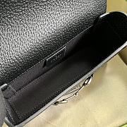 Fortok Gucci Horsebit 1955 Double G Mini Bag Black 18x12x5cm - 5