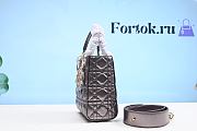 Fortok Dior Antique Silver Full Leather Gold Buckle Bag 20cm - 5
