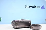 Fortok Dior Antique Silver Full Leather Gold Buckle Bag 20cm - 4
