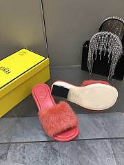 Fortok Fendi 2023SS Mink Fur FF Baguette Heel Slides Orange - 3