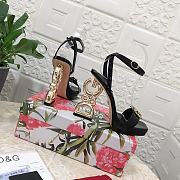 Fortok Dolice & Gabana DG Big Gold Buckle Heel Sandals in Black - 3