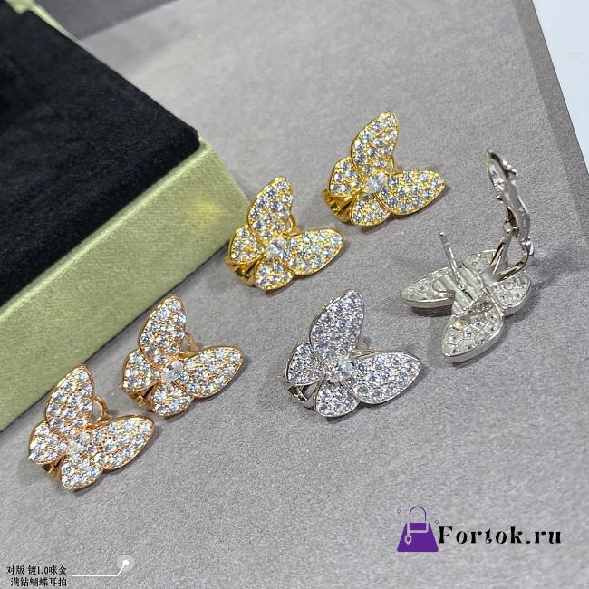 Fortok Van Cleef & Arpels Butterfly Earrings Gold/Silver - 1