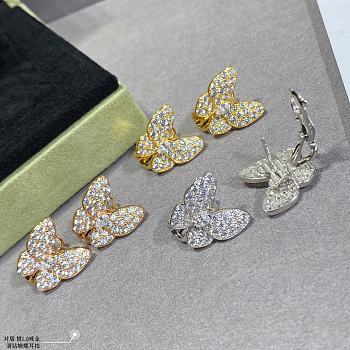 Fortok Van Cleef & Arpels Butterfly Earrings Gold/Silver