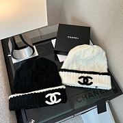 Fortok Chanel Beanie Hat White/Black - 1