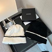 Fortok Chanel Beanie Hat White/Black - 5