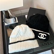 Fortok Chanel Beanie Hat White/Black - 3