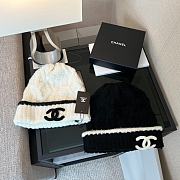 Fortok Chanel Beanie Hat White/Black - 2