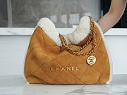 Fortok Chanel Lambskin Plain Leather Shearling Tote Bag 39x42x8cm - 1