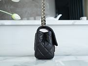 Fortok Chanel Rhinestone Top Handle Bag Black 20x7x12cm - 6