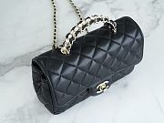 Fortok Chanel Rhinestone Top Handle Bag Black 20x7x12cm - 5