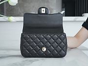 Fortok Chanel Rhinestone Top Handle Bag Black 20x7x12cm - 3