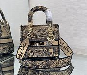 Fortok Dior Lady D-Lite Bag In Brown Toile de Jouy Embroidery M0565 24x20x11cm - 1