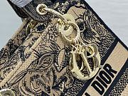 Fortok Dior Lady D-Lite Bag In Brown Toile de Jouy Embroidery M0565 24x20x11cm - 2