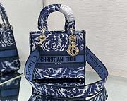 Fortok Dior Lady D-Lite Embroidery Bag Blue M0565 24x20x11cm - 1
