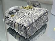 Fortok Dior Lady D-lite Gray Toile de Jouy Reverse Embroidery Bag 24x20x11cm - 6