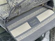 Fortok Dior Lady D-lite Gray Toile de Jouy Reverse Embroidery Bag 24x20x11cm - 3