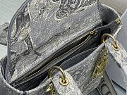 Fortok Dior Lady D-lite Gray Toile de Jouy Reverse Embroidery Bag 24x20x11cm - 2