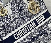 Fortok Dior Lady D-lite Blue Five-Pointed Star Embroidery Bag 24x20x11cm - 3