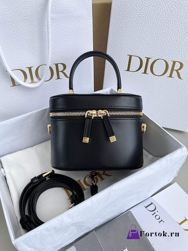 Fortok Dior Signature Vanity Cosmetic Case Black 16×11×9.5cm - 1