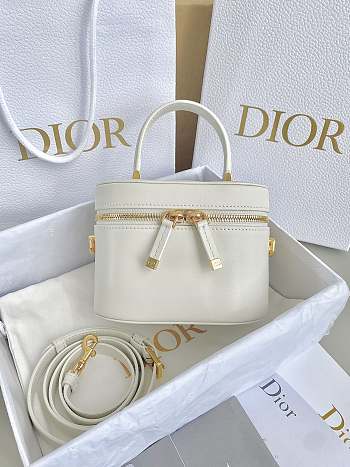 Fortok Dior Signature Vanity Cosmetic Case White 16×11×9.5cm