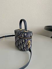 Fortok Dior Signature Vanity Case Blue Oblique Jacquard 16×11×9.5cm - 2