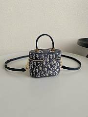 Fortok Dior Signature Vanity Case Blue Oblique Jacquard 16×11×9.5cm - 5