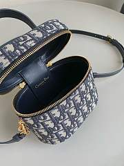 Fortok Dior Signature Vanity Case Blue Oblique Jacquard 16×11×9.5cm - 6