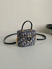 Fortok Dior Signature Vanity Case Blue Oblique Jacquard 16×11×9.5cm - 4