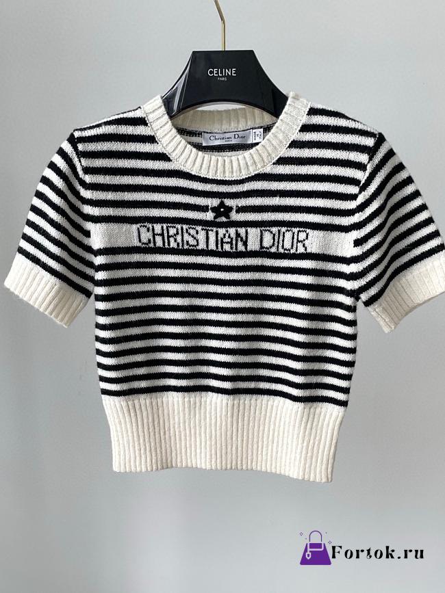 Fortok Dior Marinière Short-Sleeved Sweater - 1