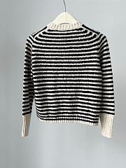 Fortok Dior Marinière Cardigan Ecru and Black Technical Cotton, Wool and Mohair Knit - 6