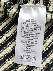 Fortok Dior Marinière Cardigan Ecru and Black Technical Cotton, Wool and Mohair Knit - 3