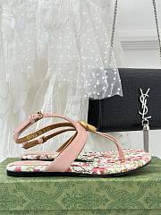 Fortok Gucci Double G Thong Sandals Rose Pink - 4
