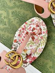 Fortok Gucci Double G Thong Sandals Rose Pink - 2