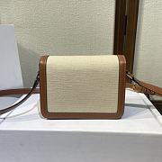 Fortok Celine Triomphe Bag Canvas Tan/Brown 18.5x14x6cm - 4