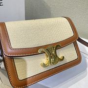 Fortok Celine Triomphe Bag Canvas Tan/Brown 18.5x14x6cm - 2
