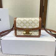 Fortok Celine Teen Triomphe Bag White Brown 18.5x14x6cm - 1
