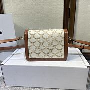Fortok Celine Teen Triomphe Bag White Brown 18.5x14x6cm - 3