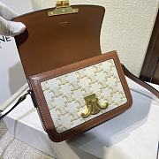 Fortok Celine Teen Triomphe Bag White Brown 18.5x14x6cm - 2